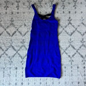 Blue Bodycon Ribbed Dress Cross Back - Forever 21